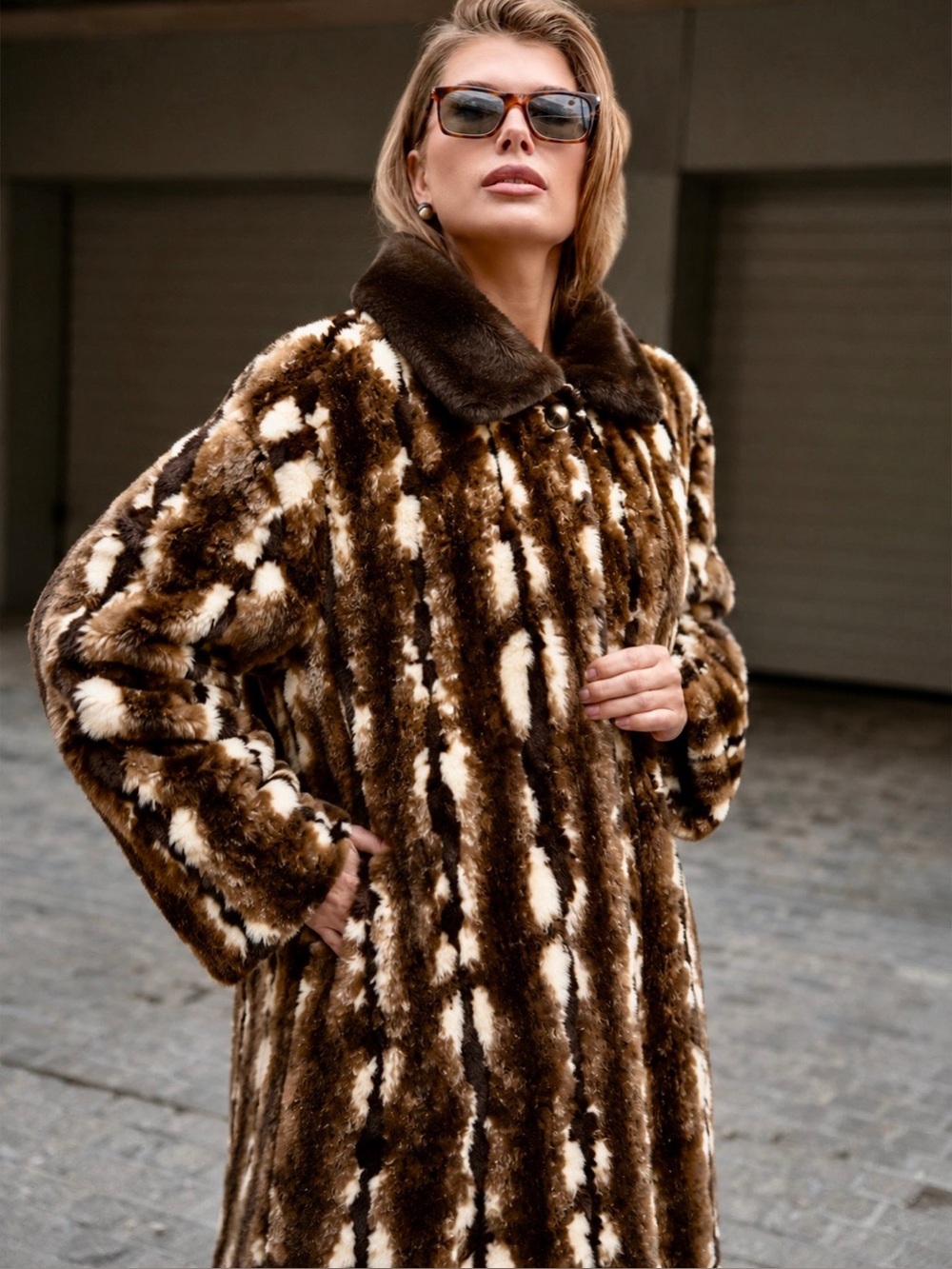 Nana Statement Coat Multi Colored Long Sleeved Luxury Winter Coat - Picture 2 of 8